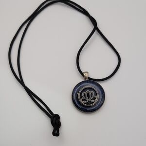 Blue Lotus Pendant Necklace -Ion Necklace